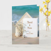 Carte d'anniversaire sur une plage (Fleur jaune)