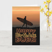 Carte d'anniversaire Surfer Dude (Fleur jaune)