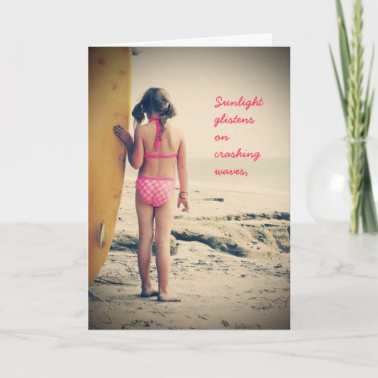 Carte d'anniversaire Surfer Girl (Devant)