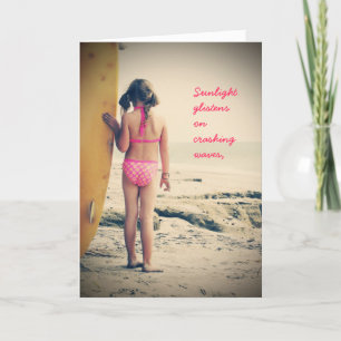 Carte d'anniversaire Surfer Girl