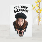 Carte d'anniversaire Surprise Suave (Fleur jaune)