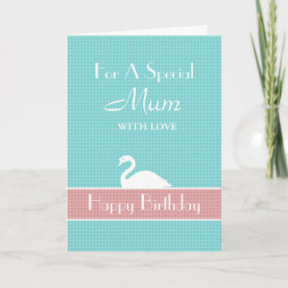 Carte d'anniversaire Swan Happy - Bleu