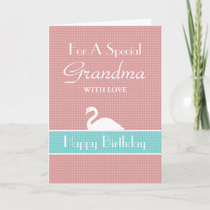 Carte d'anniversaire Swan Happy - rose