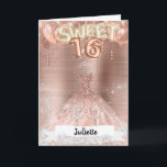 Carte d'anniversaire Sweet 16<br><div class="desc">Sweet 16 Joyeux Anniversaire. Glitter et effet photographique métallique (non actual glitter) . Can be personalised with the name which adds a personal touch and is bound to impress a girl with a love of glamour and sparkle.</div>