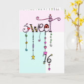 Carte d'anniversaire Sweet 16 Dangles (Fleur jaune)