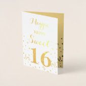 Carte d'anniversaire Sweet 16 Gold Foil (Devant)
