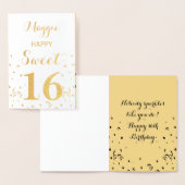 Carte d'anniversaire Sweet 16 Gold Foil (Affichage)
