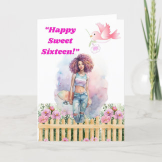 Carte d'anniversaire Sweet 16 pour filles
