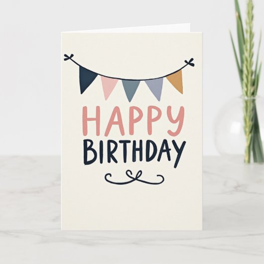 Carte d'anniversaire Sweet Bunting (Devant)