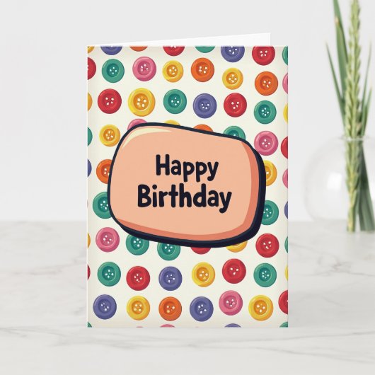 Carte d'anniversaire Sweet Button (Devant)