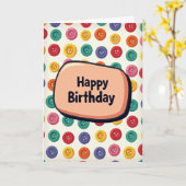 Carte d'anniversaire Sweet Button (Fleur jaune)