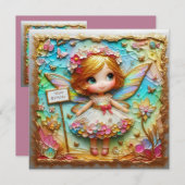 CARTE D'ANNIVERSAIRE ~ Sweet Fairy ~ (Devant / Derrière)