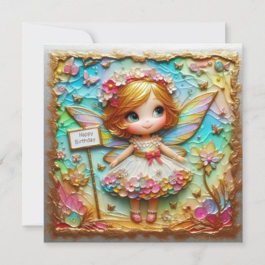 CARTE D'ANNIVERSAIRE ~ Sweet Fairy ~ (Devant)