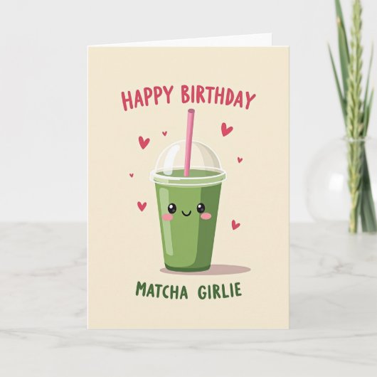 Carte d'anniversaire Sweet Green Cup (Devant)