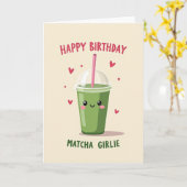 Carte d'anniversaire Sweet Green Cup (Fleur jaune)