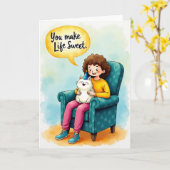 Carte d'anniversaire Sweet Life (Fleur jaune)