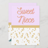 Carte d'anniversaire Sweet Niece (Devant / Derrière)