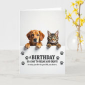 Carte d'anniversaire Sweet Paws (Fleur jaune)
