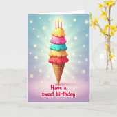 Carte d'anniversaire Sweet Scoops (Fleur jaune)