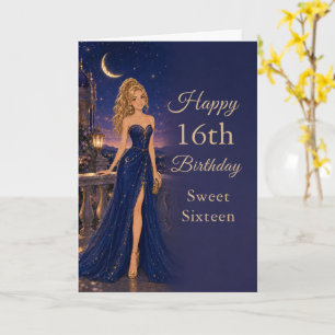 Carte d'anniversaire Sweet Sixteen Bleu Céleste