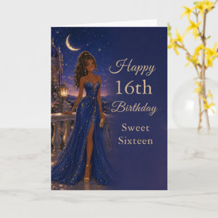 Carte d'anniversaire Sweet Sixteen Bleu Céleste