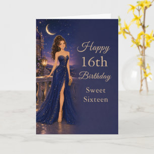 Carte d'anniversaire Sweet Sixteen Bleu Céleste