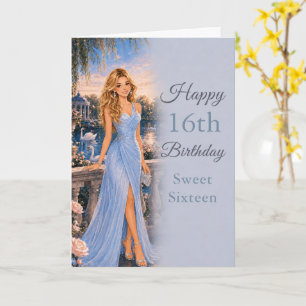 Carte d'anniversaire Sweet Sixteen Bleu Poudre