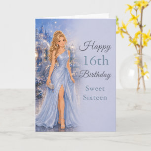 Carte d'anniversaire Sweet Sixteen Bleu Poudre