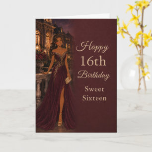 Carte d'anniversaire Sweet Sixteen Bourgogne