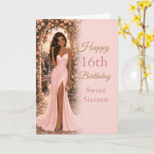Carte d'anniversaire Sweet Sixteen Rose Pâle