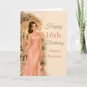 Carte d'anniversaire Sweet Sixteen Rose Pâle