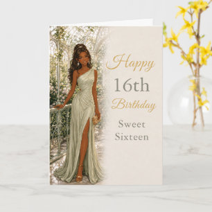 Carte d'anniversaire Sweet Sixteen Vert Sauge