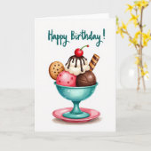 Carte d'anniversaire Sweet Sundae (Fleur jaune)