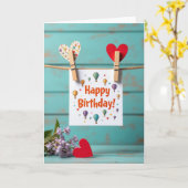 Carte d'anniversaire Sweet Twine (Fleur jaune)