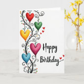 Carte d'anniversaire Sweet Vine Heart (Fleur jaune)