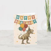 Carte d'anniversaire T-Rex - Dinosaure torride (Devant)