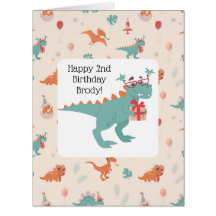 "Carte d'anniversaire t-rex joueuse