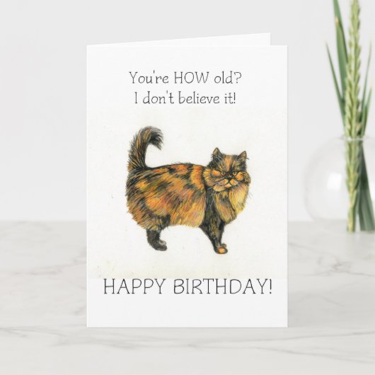 Carte d'anniversaire Tabby Cat Brown (Devant)