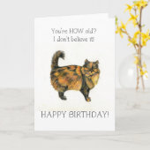 Carte d'anniversaire Tabby Cat Brown (Fleur jaune)