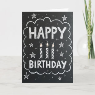 Carte d'anniversaire tableau noir