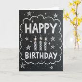 Carte d'anniversaire tableau noir (Fleur jaune)