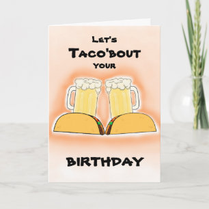 Carte d'anniversaire Taco et Bière