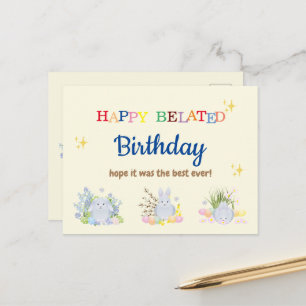 Carte d'anniversaire tardif