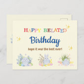 Carte d'anniversaire tardif (Devant / Derrière)