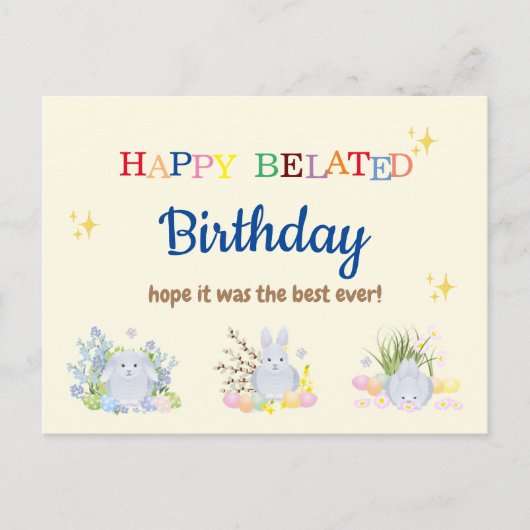 Carte d'anniversaire tardif (Devant)