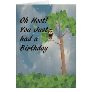 Carte d'anniversaire tardif avec chouette bractée 