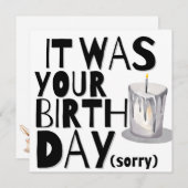 Carte d'anniversaire tardive (Devant / Derrière)