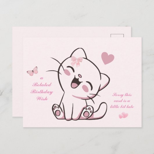 Carte d'anniversaire tardive (Devant / Derrière)