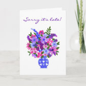 Carte d'anniversaire tardive - flower power (Devant)