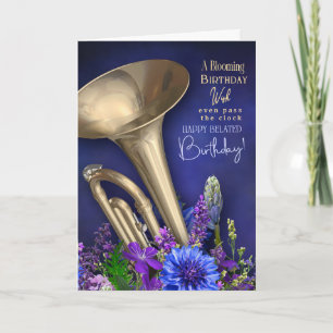 Carte d'anniversaire tardive pour joueur de trompe